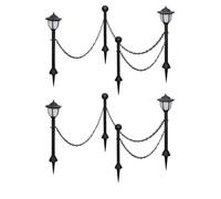 Lampes solaires de jardin - vidaXL - 4 pièces - Chaîne en plastique - Piquets de 70 cm - Énergie solaire