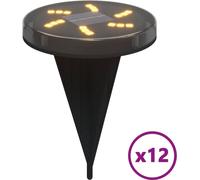 Lampes solaires de sol et piquets de sol extérieur 12 pcs