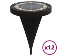 Lampes solaires de sol et piquets de sol extérieur 12 pcs