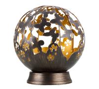 Lampes solaires d'extérieur, décoration de balcon, décoration de jardin, lampe solaire en métal d'extérieur, design fleur papillon, noir, LED, DxH 20 x 22,5 cm