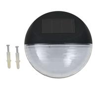 Lampes solaires d'extérieur pour mur LED 24 pcs. Rond Noir