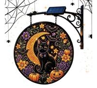 Lampes Solaires D'halloween, Applique Murale En Forme De Chat Noir Et De