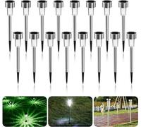 Lampes solaires en acier - 16 pièces - étanches - lampes solaires - éclairage décoratif d'extérieur - éclairage public - lampes de sécurité - éclairage de jardin