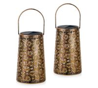 Lampes solaires en forme de tournesol - Lanternes de jardin suspendues - Lot de 4 - Étanches selon la norme IP65 - LED - Allumage automatique - Intensité réglable