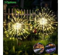 Lampes solaires extérieures décoratives fil de cuivre 200 LED feu d'artifice lumière étanche bricolage décoration cour jardin Patio-cadeaux de jardinage