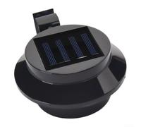 Lampes Solaires Gouttière LED Étanche 4pcs Fil Lampes Solaires | Installation fil, montage rapide gouttière, , clôture, panneau intégré, pour lumière blanche douce(Black-warm white)