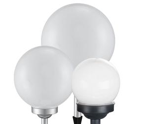 Lampes solaires LED Lampes enfichables Décoration de jardin Lampes extérieures Boule ronde blanche avec piquet de terre, IP44, accu, plastique, blanc argenté, LED, set de 3