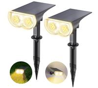 Lampes solaires LED Linkind StarRay, avec capteur de luminosité crépusculaire à aube, éclairage solaire étanche IP65, applique murale extérieure de 800 lumens, lumière blanche chaude de 3000K, éclaira