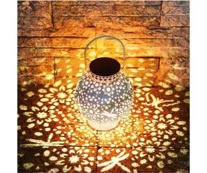 Lampes solaires LED pour l'extérieur - Métal vintage - Blanc chaud - Étanches - Décoration suspendue pour l'extérieur - Idée pour la véranda, l'allée ou la cour intérieure
