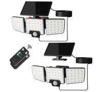 Lampes solaires Lepro avec détecteur de mouvement, éclairage extérieur solaire, projecteur LED solaire pour l'extérieur, avec télécommande, 2 en 1, séparable et intégrable, avec 2 modes d'éclairage, I
