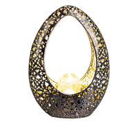 Lampes solaires orientales pour décoration de jardin extérieur, décoration de balcon extérieur, poinçons décoratifs boule de verre bronze or, 1x LED blanc chaud, LxH 21,5 x 27,5 cm