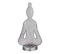 Lampes solaires pour décoration de jardin extérieur figurines extérieures Bouddha solaire, IP44, batterie rechargeable, métal plastique, 1x LED 2700K, LxlxH 19x12x36cm