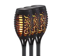 Lampes solaires pour décoration de jardin extérieur, torches de jardin, effet feu LED, piquet de terre IP44, LED blanc chaud, hauteur 59,5 cm, lot de 3