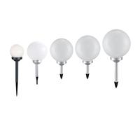 Lampes solaires pour l'extérieur boule de jardin lumières piquet de terre boule lumière solaire LED boule solaire pour le jardin, blanc argent, LED blanc chaud