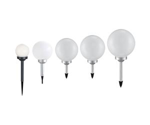 Lampes solaires pour l'extérieur boule de jardin lumières piquet de terre boule lumière solaire LED boule solaire pour le jardin, blanc argent, LED blanc chaud