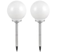 Lampes solaires pour l'extérieur, boules, boules de jardin, set d'extérieur, lampes de jardin solaires, boules solaires, avec piquet de sol en blanc, 4x LED, 25 cm, lot de 2