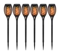 Lampes solaires pour l'extérieur Décorations de jardin Torches de jardin, effet de feu LED IP44 Piquet de terre, hauteur 59,5 cm, lot de 6