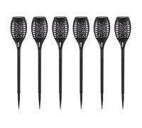 Lampes solaires pour l'extérieur Décorations de jardin Torches de jardin, effet de feu LED IP44 Piquet de terre, hauteur 59,5 cm, lot de 6