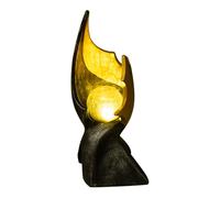 Lampes solaires solaires à flamme LED pour décoration de jardin extérieur Lampe solaire avec effet flamme, sculpture marron or avec effet lumineux enchanteur, 1x LED blanc chaud, H 36 cm