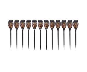 Lampes solaires torches lampe de jardin lumière solaire extérieur torches solaires pour flamme extérieure torche solaire lampes torche pour extérieur, effet feu, 12x LED, PxH 7,5x51 cm, lot de 12