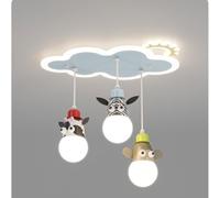 Lampes suspendues créatives pour Chambre d'enfant, lustres de Plafond à LED Modernes avec Petits Animaux, lumière en Verre 3 Couleurs pour Chambre d'enfant, Chambre de garçon, Chambre de