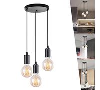 Lampes Suspension Rétro Industrielle Luminaire DIY Lustre 100CM Réglable E27 Plafonnier Design Araignée Lampes de Plafond métal pour Salon Chambre Salle à manger couloir(Noir)