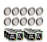LampesEcoEnergie Lot de 10 spot led encastrable complète ronde fixe alu brossé blanc neutre eq. 50w
