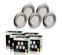 LampesEcoEnergie Lot de 50 spot led encastrable complète ronde fixe alu brossé blanc neutre eq. 50w