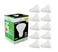 LampesEcoEnergie Pack de 10 Ampoules Led GU10 5W Blanc Chaud 3000K eq. 50W Halogène 120°