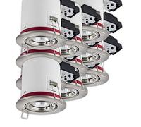 LampesEcoEnergie Support Spot Encastrable - Lot de 10 Supports Orientables pour Spots Ampoules LED BBC - Partie Visible 100mm en Aluminium Brossé, Douille GU10 - Remplacement Ampoule Simple & Rapide