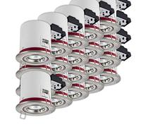 LampesEcoEnergie support Spot Encastrable - Lot de 20 Supports Orientables pour Spots Ampoules LED BBC - Partie Visible 100mm en Aluminium Brossé, Douille GU10 - Remplacement Ampoule Simple & Rapide