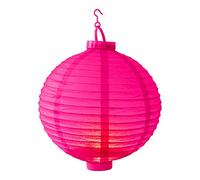 Lampion Led Rose 30cm - Lampion Papier Rose Fuchsia avec Led Intégrée - Lanterne Lumineuse pour Décoration Mariage, Anniversaire, Fêtes