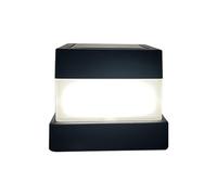 Lampion pour extérieur, lanterne carrée moderne éclairée | Couverture de lampadaire de clôture à charge solaire, lumière blanche chaude et froide pour allée, allée, jardin