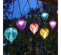 Lampion solaire en forme de ballon, avec effet flamme, 36,5 cm, multicolore, pour l'extérieur