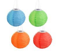 Lunartec 4 lampions LED solaires colorés Ø 30 cm