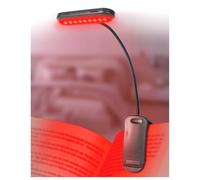 Lamptobe Lampe de Lecture Livre Rouge 670nm avec Pince et Mémoire, Lumière de Nuit Réglable USB pour Lit, Lampe de Chevet sans Lumière Bleue, Compacte et Portable