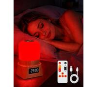 Lamptobe Veilleuse Rouge LED 670 nm Tactile, Veilleuse Bébé Rechargeable | Lumière Rouge Ambre, Variation Progressive, Fonction Minuterie, Télécommande, Adapté aux Enfants Bébé et à l'Allaitement