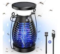 Lampue solaire anti-insectes - Piège à moustiques et mouches - Pour l'extérieur - 4200V - Dimensions : 25 x 13 cm - Noir