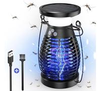 Lampue solaire anti-insectes - Piège à moustiques et mouches - Pour l'extérieur - 4200V - Dimensions : 25 x 13 cm - Noir