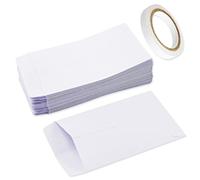 LAMXD 100 Pcs Sachet Papier Kraft Pochette Cadeau, 10 x 6 cm Blanche Mini Enveloppe Kraft pour Stocker Bonbon, Bibelots, Petit Objet