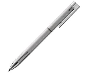 LAMY 1217730 LAMY Kugelschreiber logo twin pen Multifunktionsstift silber brushed, Schreibfarbe: schwarz, 1 St.