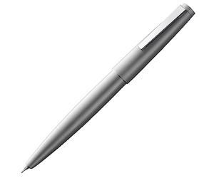 Lamy 2000 silver - stylo-plume élégant dans un corps en acier inoxydable poli mat et velouté - plume en or 14 ct., partiellement plaquée platine - largeur de trait F