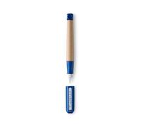 LAMY ABC 009 Stylo plume en bois d'érable et plastique de couleur bleu plume en acier poli - Épaisseur du ressort A (débutant) (plume LH, stylo plume + cartouches, bleu)