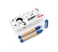 Lamy ABC Kit d'apprentissage d'écriture bleu avec emballage cadeau comprenant 1 stylo plume fine et 1 crayon à papier, poignée antidérapante, capuchon et cube en plastique