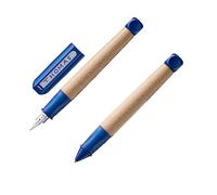 Lamy ABC Lot de 2 stylos à plume et crayon en bois d'érable, manche antidérapant bleu, plume en acier pour débutants avec cartouche d'encre T 10 bleue et mine M 44 1,4 mm B