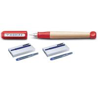Lamy-abc-stylo plume d'apprentissage-rouge avec 2 boites de cartouches d'encre bleu