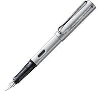 Lamy AL-star whitesilver Stylo-plume, avec poignée ergonomique et plume en acier poli de largeur de trait EF, boîtier léger en aluminium, avec cartouche d'encre T 10 bleue, pour droitier