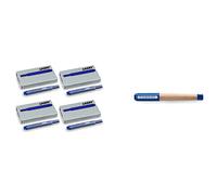 Lamy Cartouches T10 - Lot de 20 cartouches d'encre pour stylo plume Bleu & Stylo plume ABC 009 - Stylo plume en bois d'érable et plastique de couleur bleue - Plume en acier poli - Force de plume F