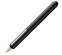 Lamy dialog black - stylo plume sans capuchon avec mécanisme à vis - plume en or 14 carats, partiellement plaquée platine, taille F -cartouche d'encre T 10 bleue et convertisseur Z 27 -pour droitiers