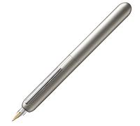 Lamy dialog palladium - stylo plume sans capuchon avec mécanisme à vis - plume en or 14 ct, partiellement plaquée platine, taille B -cartouche d'encre T 10 bleue et convertisseur Z 27 -pour droitiers